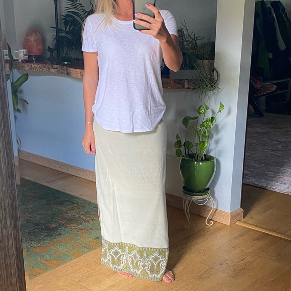 Sage Green Cotton Hippie Skirt - Picture 14 of 16